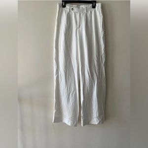 Gibson Latimer White Seashell Wide Leg Palazzo Pants